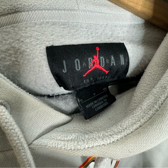 Jordan Jumpman Retro Print Gray Hooded Sweatshirt - Picture 12 of 12